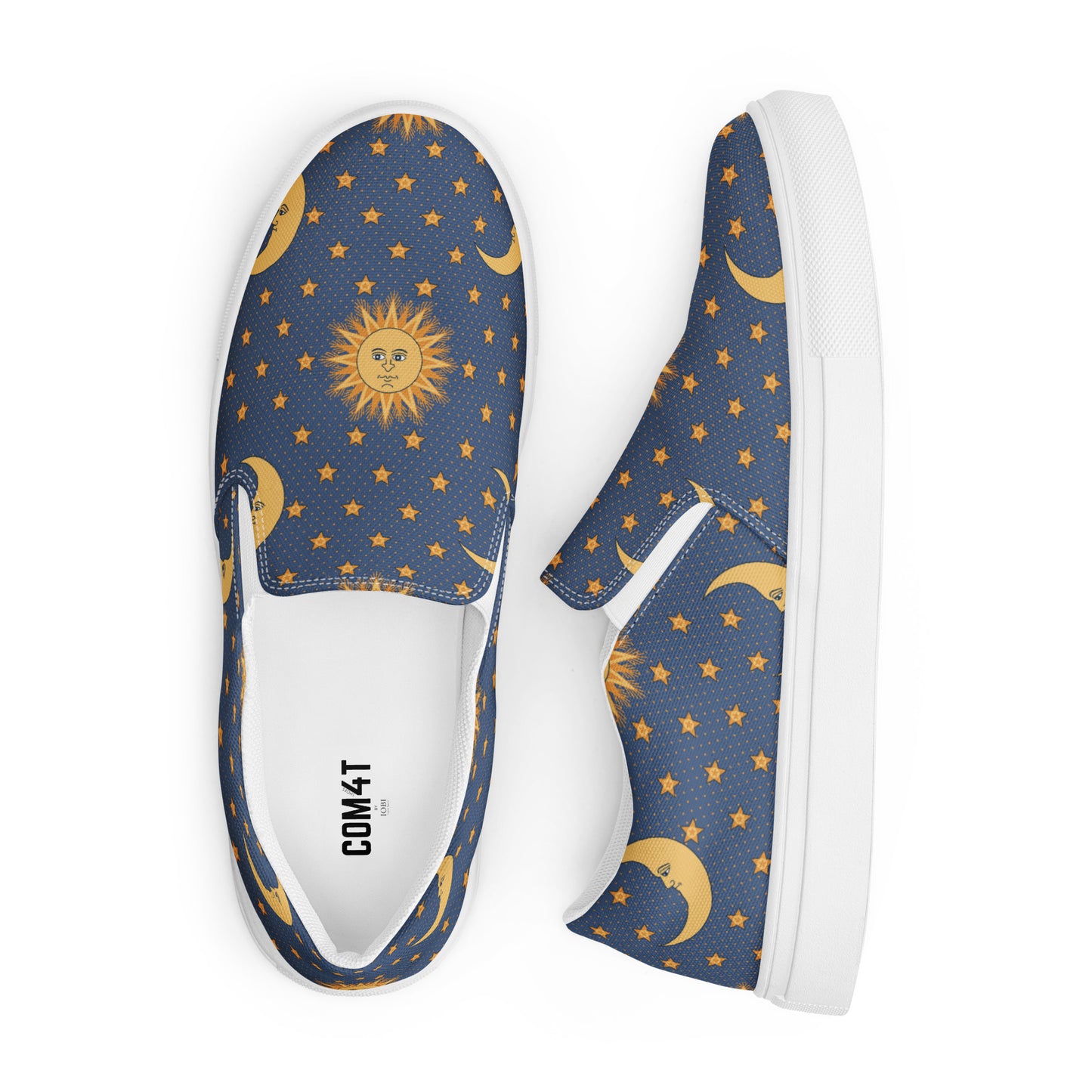 COM4T Sun & Moon Men’s Slip-On Canvas Fashion Shoes by IOBI Original Apparel