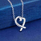 Cross My Heart Silver Necklace and Earrings Set