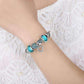 Feshionn IOBI bracelets Inspirational Heart Aqua Crystal Charm Collection Silver Bangle Bracelet **dont use***