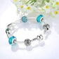 Feshionn IOBI bracelets Inspirational Heart Aqua Crystal Charm Collection Silver Bangle Bracelet **dont use***