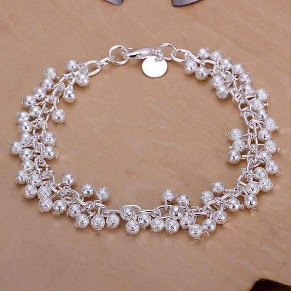 Tiny Dangling Grape Beads Sterling Silver Plated Bracelet for Woman –  Feshionn IOBI