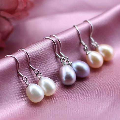 White Pearl Dangle Drop Fishhook Earrings Freshwater Cultured 7-7.5mm Pearl  Sterling Silver Hook Earrings Jewelry Gifts for Women Girls Wife Mothers  Day : Buy Online at Best Price in KSA - Souq
