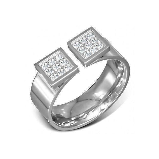 Feshionn IOBI Rings Diamond Pave Omega Ring