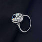 Feshionn IOBI Rings ON SALE - "Celebrity" 6 Carat Oval Engagement Ring in White Gold Plated Halo Setting Ring