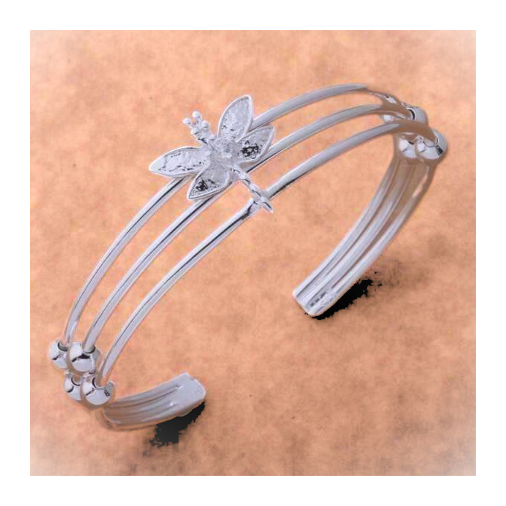Dragonfly Cuff  Silver Bracelet for Woman