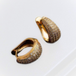 CZ Encrusted Creole Hoop Earrings in 18K White or Yellow Gold for Women Special Occasions Birthday Holiday