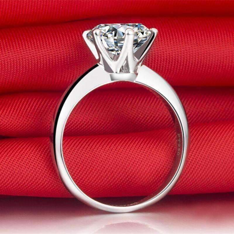 Feshionn IOBI Rings Genevieve 3CT Round Cut IOBI Cultured Diamond Solitaire Ring