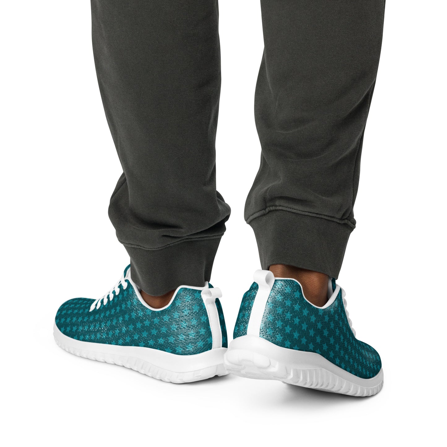 DASH Stars Green Men’s Athletic Shoes Lightweight Breathable Design by IOBI Original Apparel