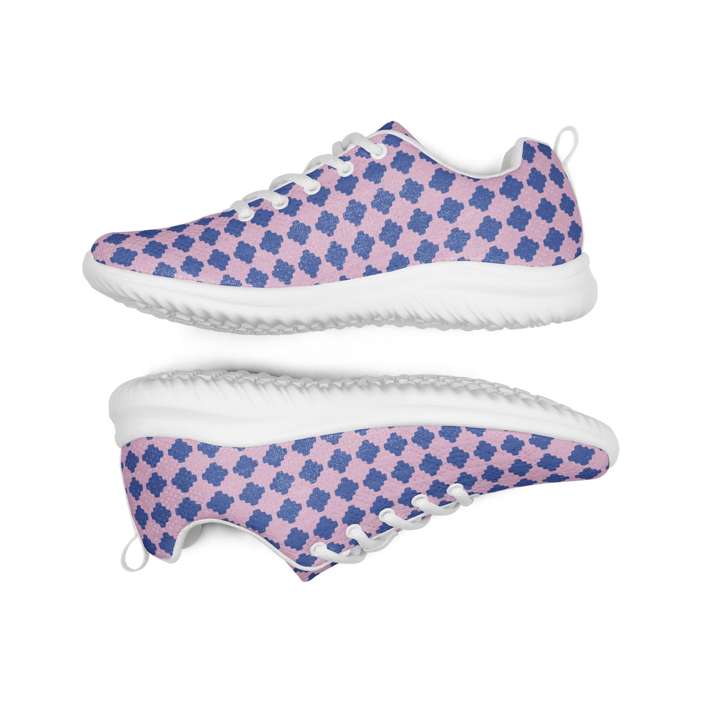 DASH Pixel Blue Pink Men’s Athletic Shoes Lightweight Breathable Design by IOBI Original Apparel