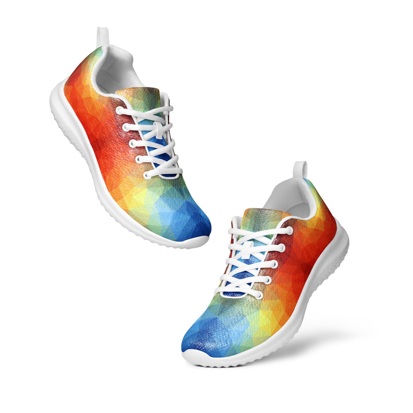 DASH Geo Rainbow Men’s Athletic Shoes Lightweight Breathable Design by IOBI Original Apparel