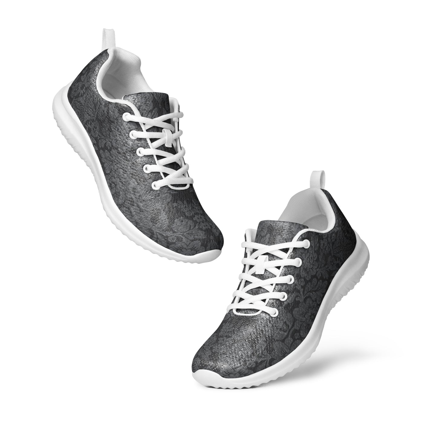 DASH Black Velvet Roses Men’s Athletic Shoes Lightweight Breathable Design by IOBI Original Apparel