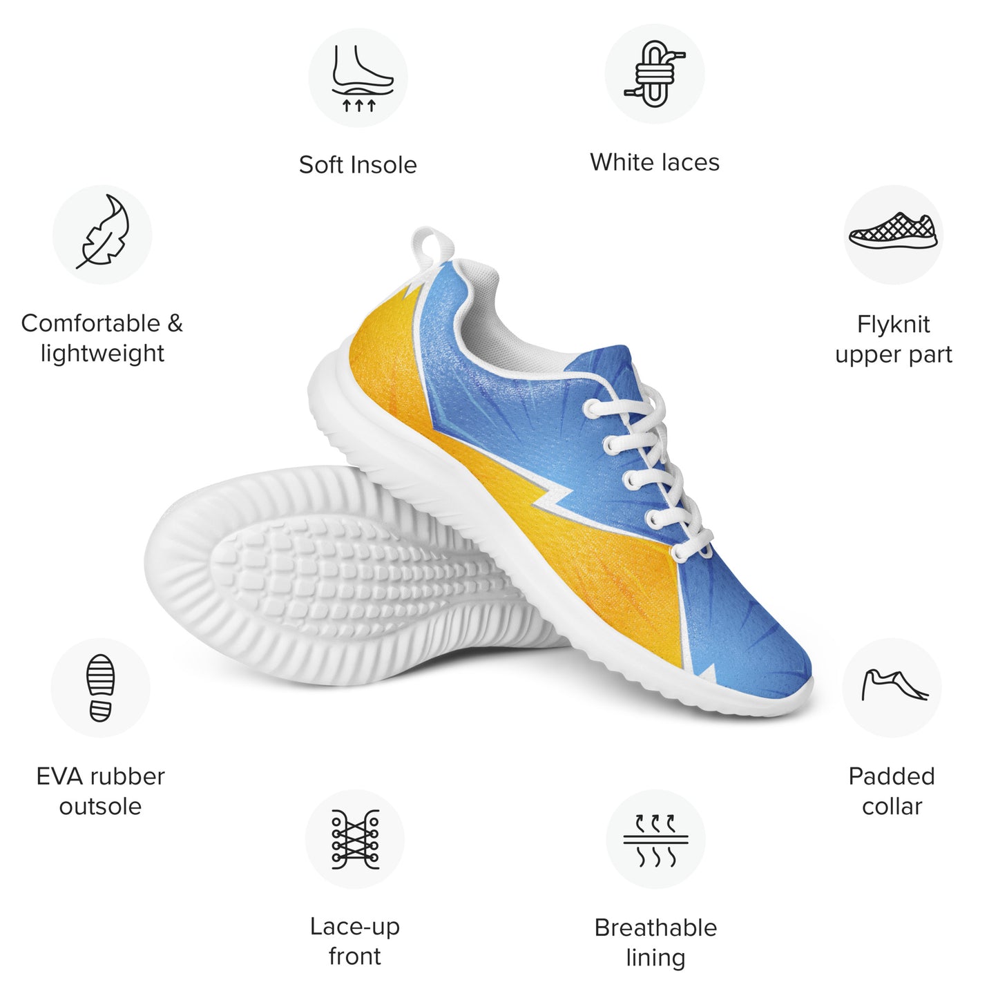 DASH Bolt Men’s Athletic Shoes Lightweight Breathable Design by IOBI Original Apparel