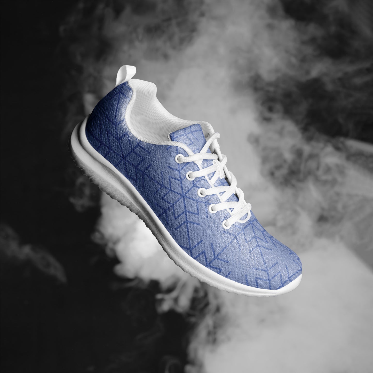DASH Silver Blue Snow Flake Men’s Athletic Shoes Lightweight Breathable Design by IOBI Original Apparel