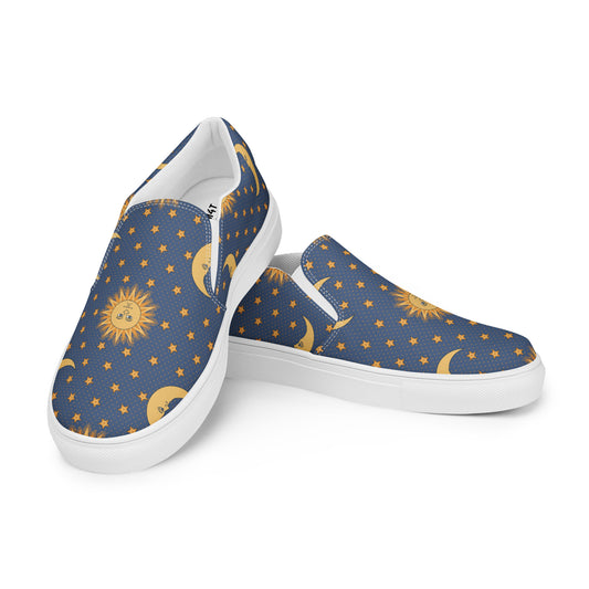 COM4T Sun & Moon Men’s Slip-On Canvas Fashion Shoes by IOBI Original Apparel