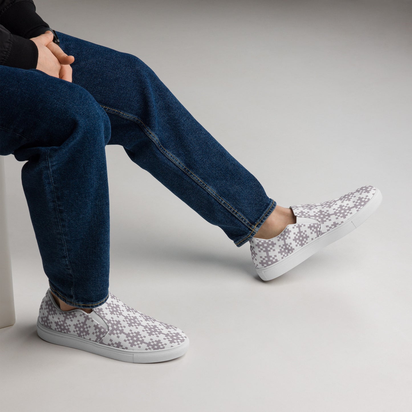 COM4T PC Pixel Men’s Slip-On Canvas Fashion Shoes by IOBI Original Apparel