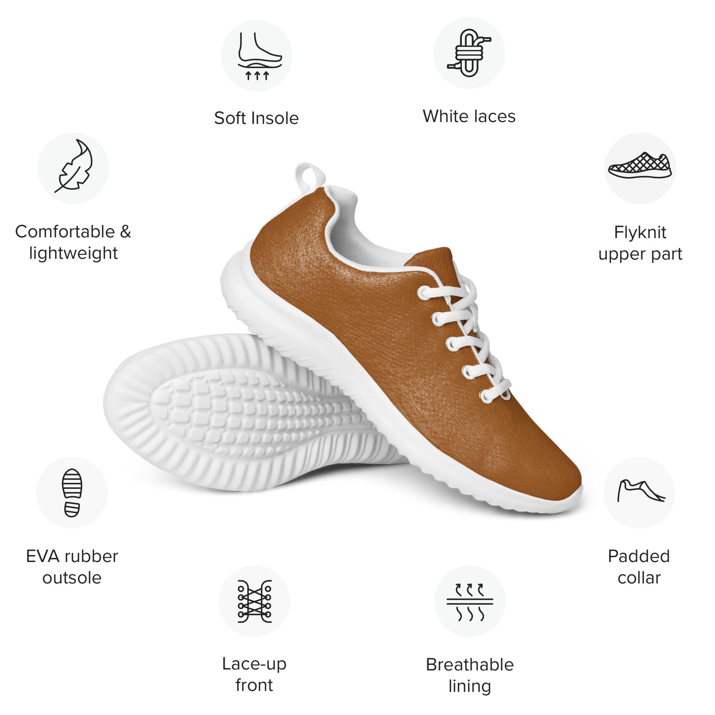 DASH Cocoa Brown Women’s Athletic Shoes Lightweight Breathable Design by IOBI Original Apparel