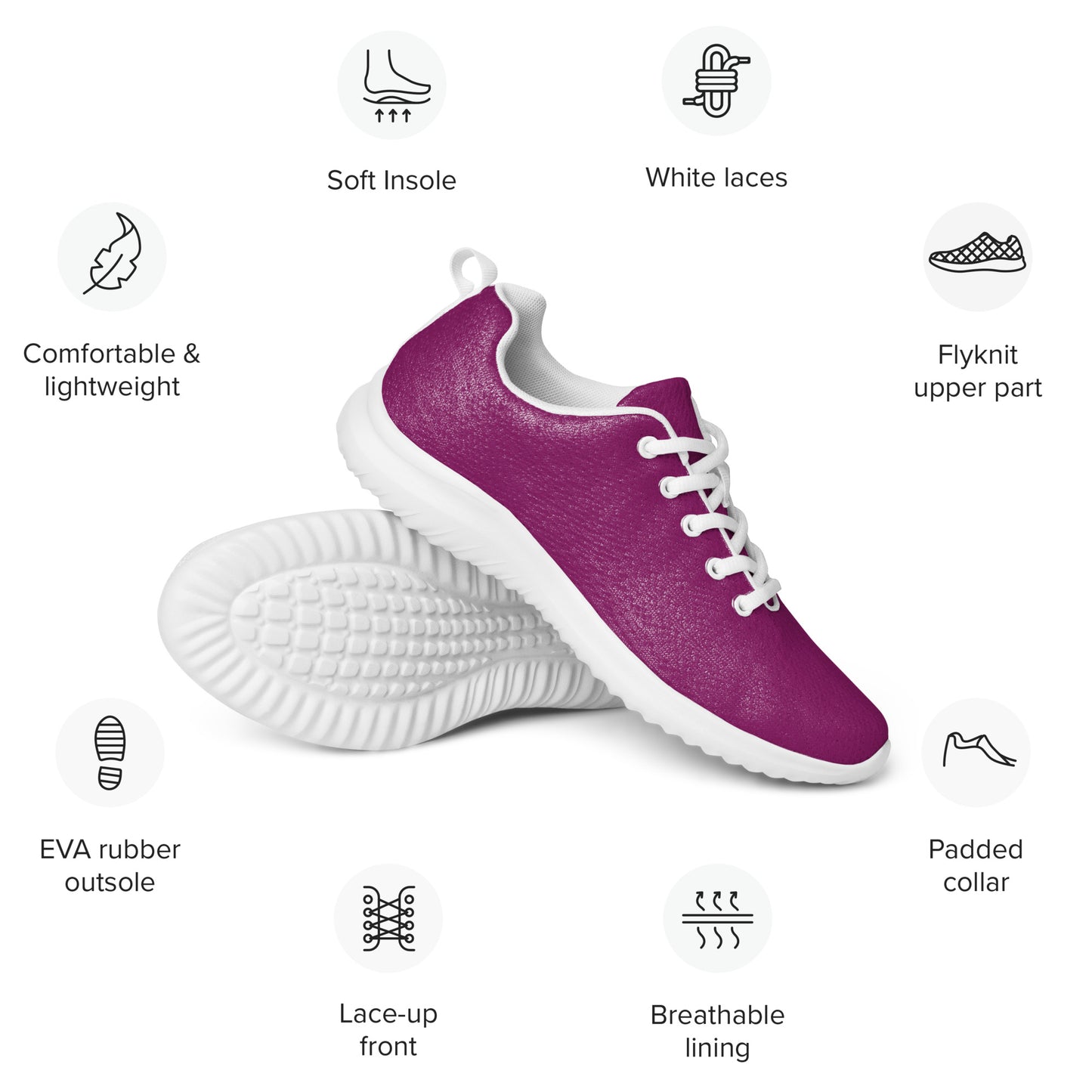 DASH Berry Women’s Athletic Shoes Lightweight Breathable Design by IOBI Original Apparel