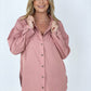 Easel "Twisted Tunic" Solid Button Down Tunic Shirt