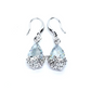 18K Gold Plated Flower Basket Holding Infused Diamond Dust 3 Ct Pear Cut Crystal Dangling Earrings For Woman