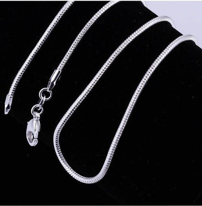Smooth Snake Silver 1mm Chain Necklace 18-28 inches Lobster Claw Clasp for Women Everyday Wear