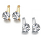 Martini Set 6.8 Carat Zirconia Solitaire 18K Gold Plated Earrings for Women lightweight, suitable for everyday wear