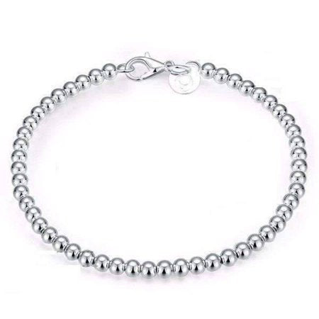 Delicate Beads Silver Bracelet for Women