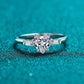 S925 Silver 1.2Ct Heart-Shaped Ring