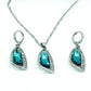 Abstract Aqua Austrian Crystal Necklace & Earrings Set for Women