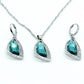 Abstract Aqua Austrian Crystal Necklace & Earrings Set for Women