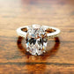 Alexandra 14K White Gold 3CT Oval Petite French Pavé Crown IOBI Simulated Diamond Ring