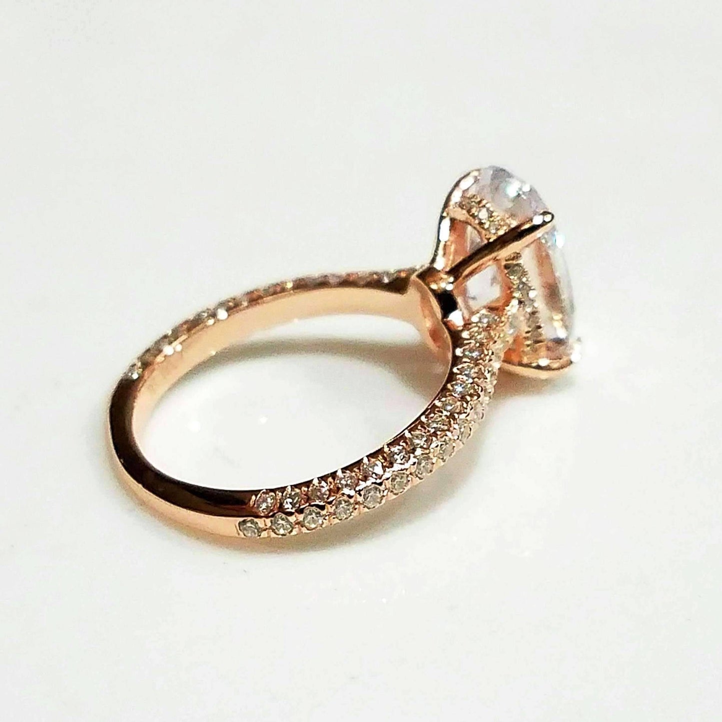 Alexandra LaRosa 3CT Oval Petite French Pavé Crown IOBI Simulated Diamond Ring
