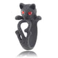 Alley Cat Adjustable Animal Wrap Ring for Women Red Eyes Birthday Holiday Halloween