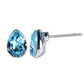 14K White Gold Plated Fairy Drops IOBI Crystals Stud Earrings for Woman