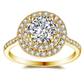 Bella Luce 1.2CT Round Zirconia Double Halo Gold Plated Ring for Woman