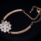 Belle Fleur Austrian Crystal Flower Cup Chain Bracelet for Women