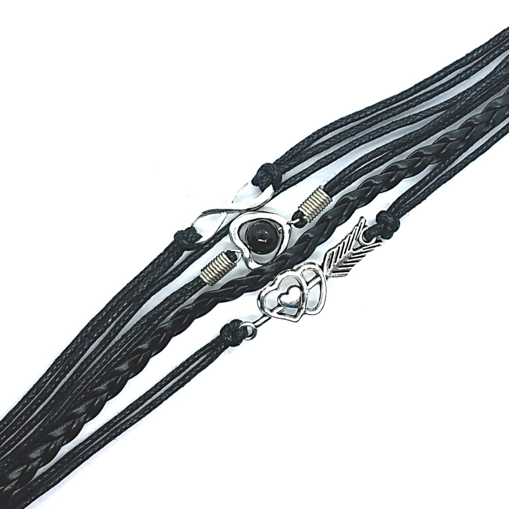 Forever Love Handmade Braided Leather Friendship Bracelet For Woman or A Girl- Six Colors To Choose