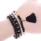 Black Beaded Tassel Bracelet
