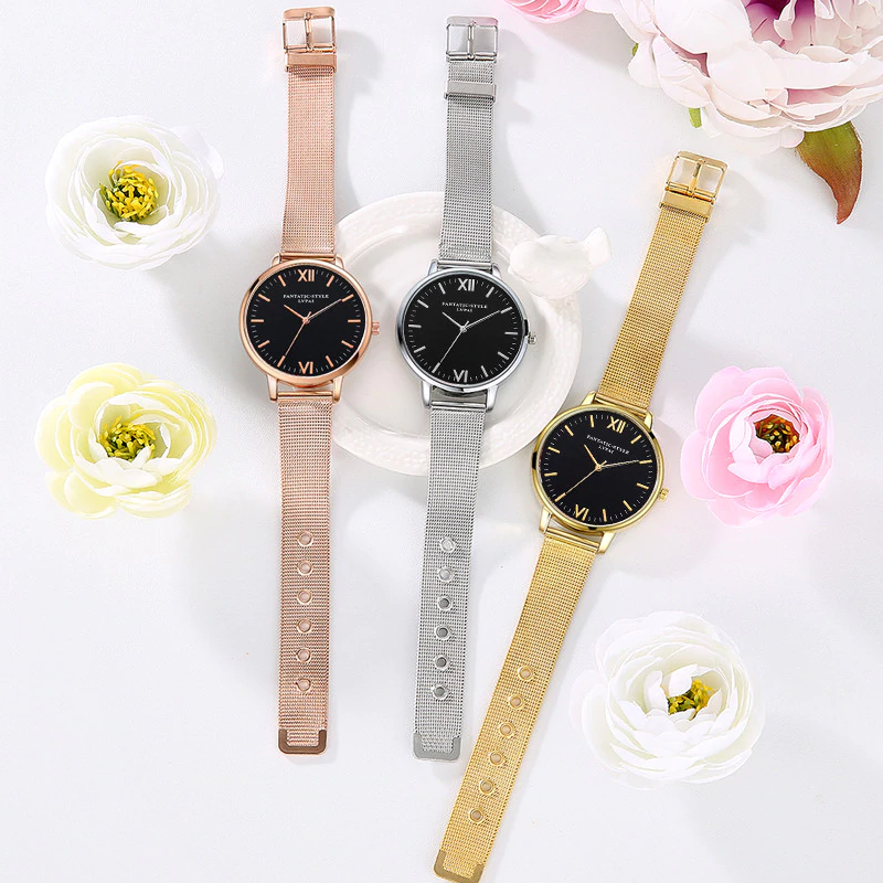 Most Luxurious Black and Mesh Band Watch for Woman