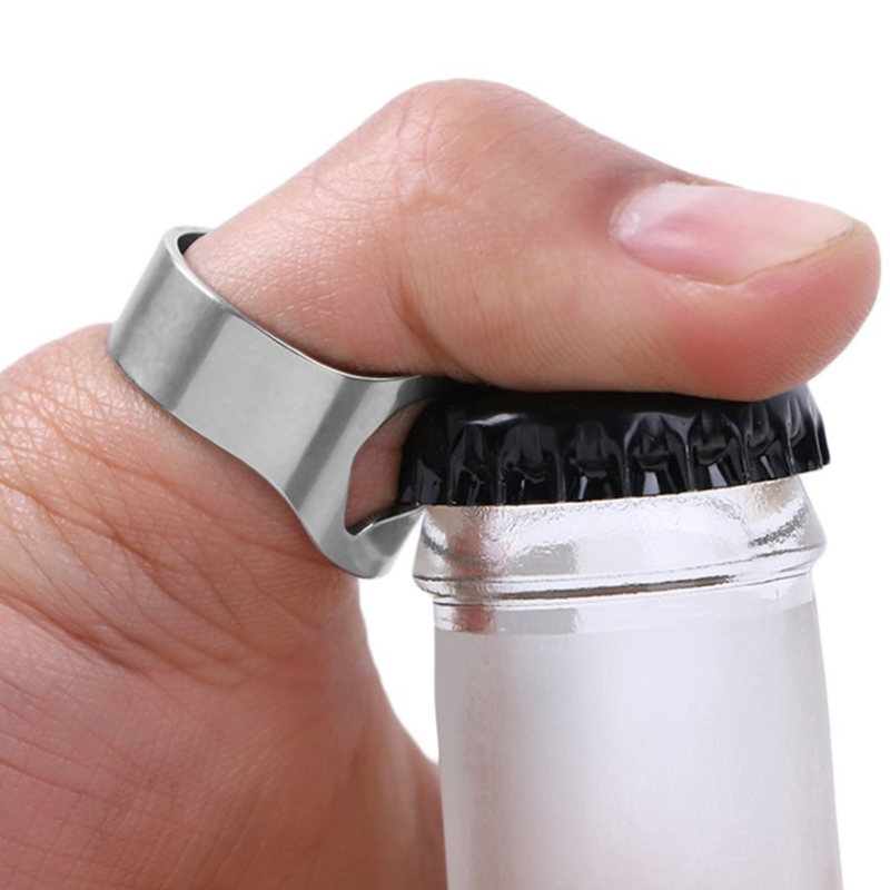 Clever Stainless Steel Bottle Opener Ring