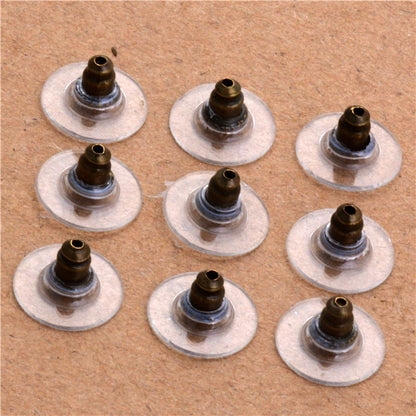 Comfort Replacement Earring Backs With Plastic Disk Stopper/Bullet Style Gold, Silver or Mixed For Woman