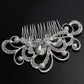 Crystal Butterfly Garden Silver Plated Hair Comb