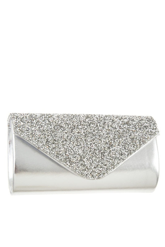 Encrusted rhinestone pave evening clutch bag