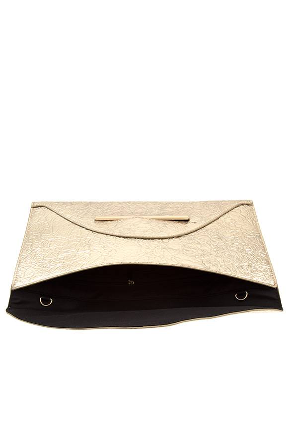 Faux wrinkled leather clutch bag