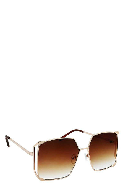 Color Metal Uv400 Square Sunglasses