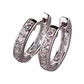 18K Gold Plated Channel Set Sparkly CZ Diamond Petite Hoop Earrings for Woman