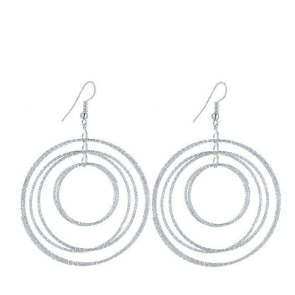 Dangling Circles Earrings in Gold or Silver for Women