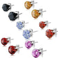 Colorful Zirconia Diamonds Studs For Woman - Six Colors to Choose From!