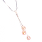 Peach Triple Genuine Freshwater Pearl Sterling Silver Tassel Necklace for Women