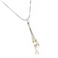 White Triple Genuine Freshwater Pearl Sterling Silver Tassel Necklace for Women