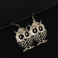 Dangling Owl Earrings in Gold or Silver